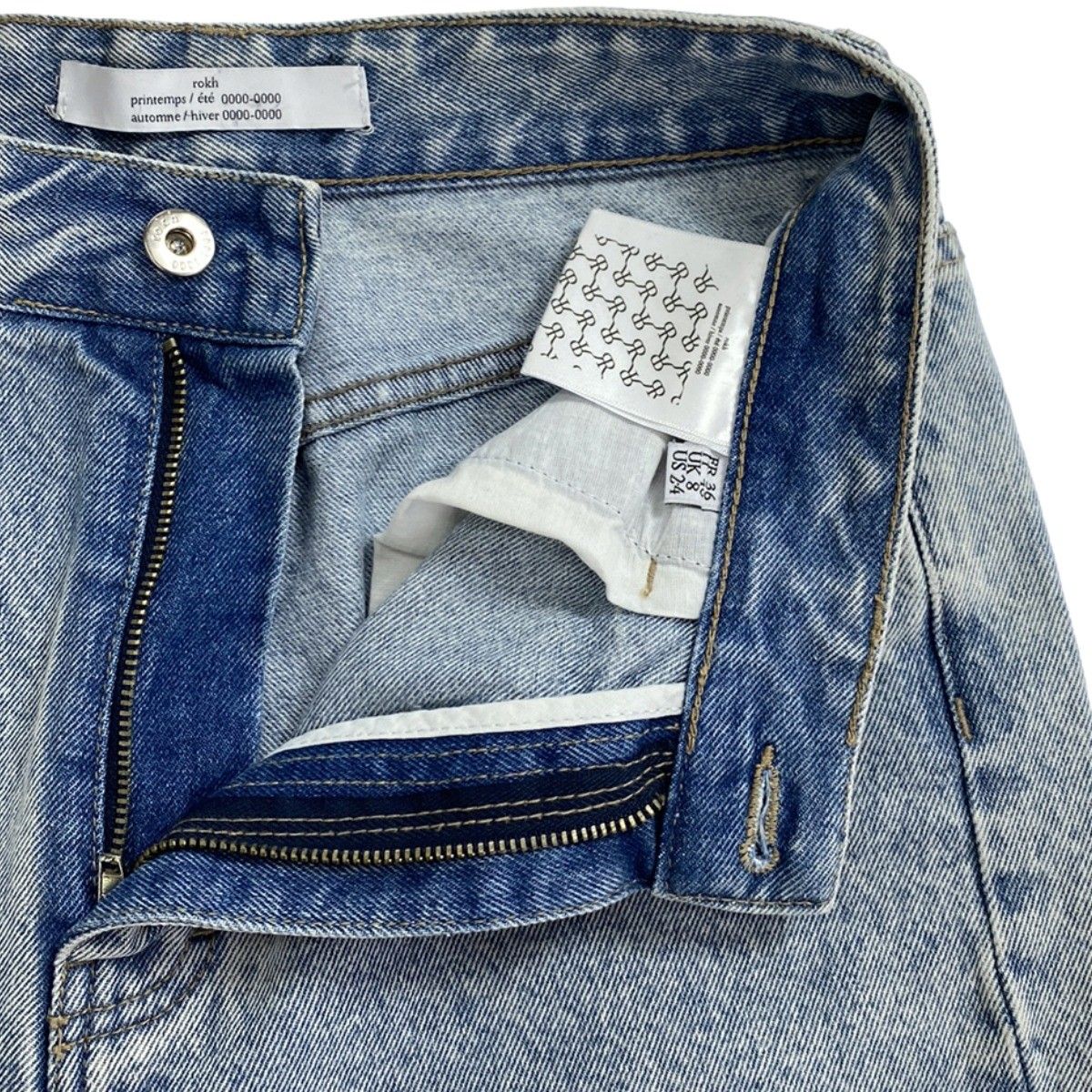 rokh ロク Denim Pants ヴィンテージ加工スラッシュデニムパンツ