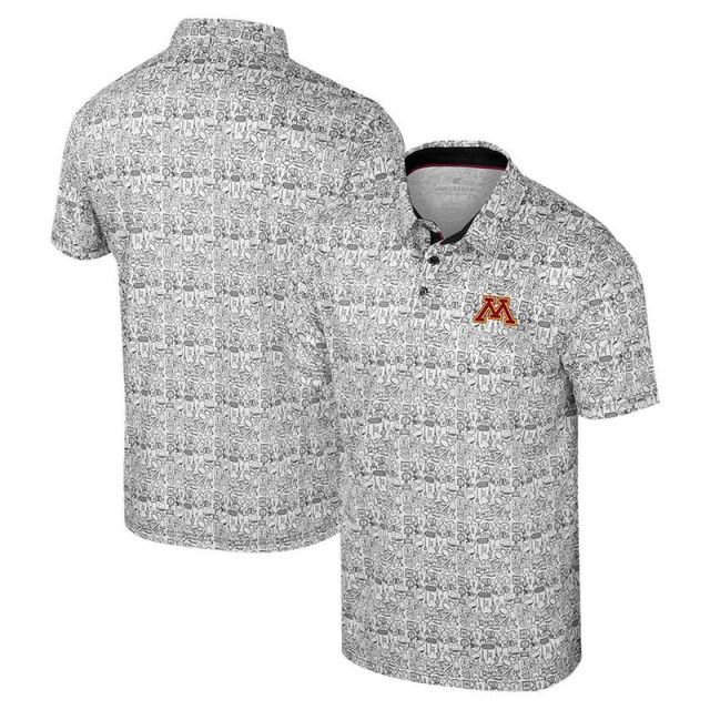 【送料無料】 コロシアム メンズ Tシャツ トップス Men's Colosseum Black Minnesota Golden Gophers It's Time! Allover Print Polo Min Black