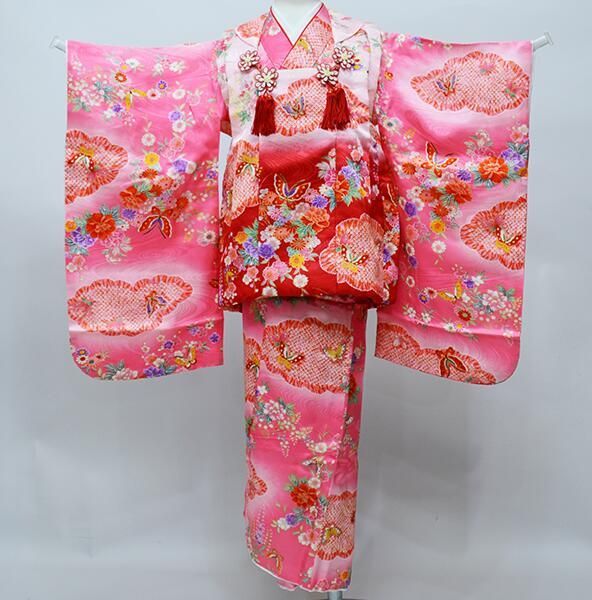 七五三 三歳 女児 被布着物セット 百花繚乱 祝着 NO39342 七五三 三歳 女児 被布着物セット 百花繚乱 3歳 3才 三才 女の子