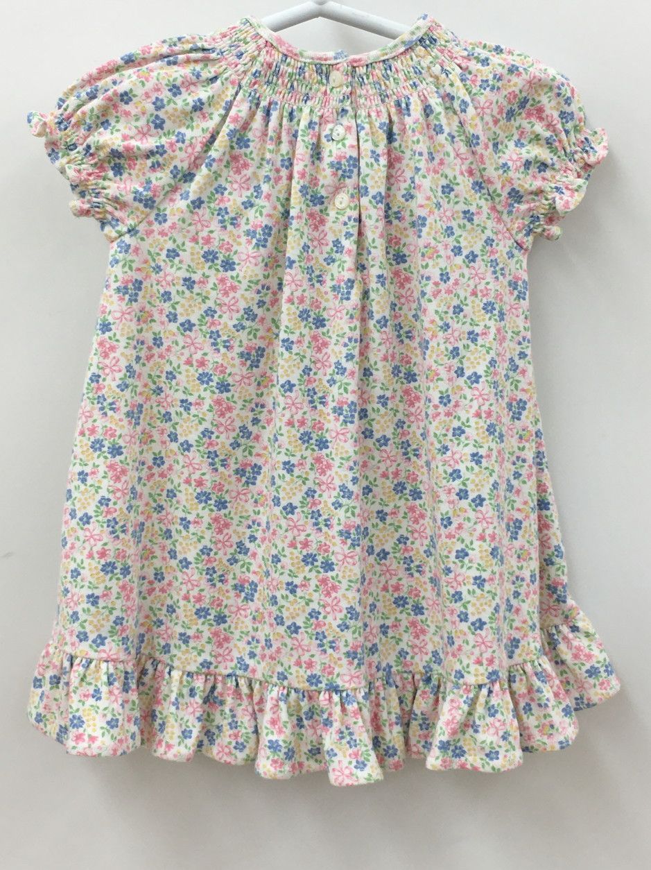 ローレンラルフローレン　総柄ギャザーカシュクールノースリーブワンピース　6 ラルフローレン Ralph Lauren ワンピース 12M 80 ラルフローレン