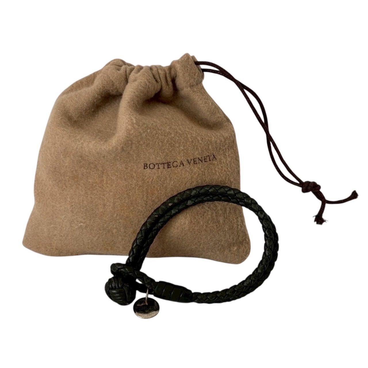 BOTTEGA VENETA ブラウンブラックレザーブレスレット　ユニセックス BOTTEGA VENETA ブラウンブラックレザーブレスレット ユニ