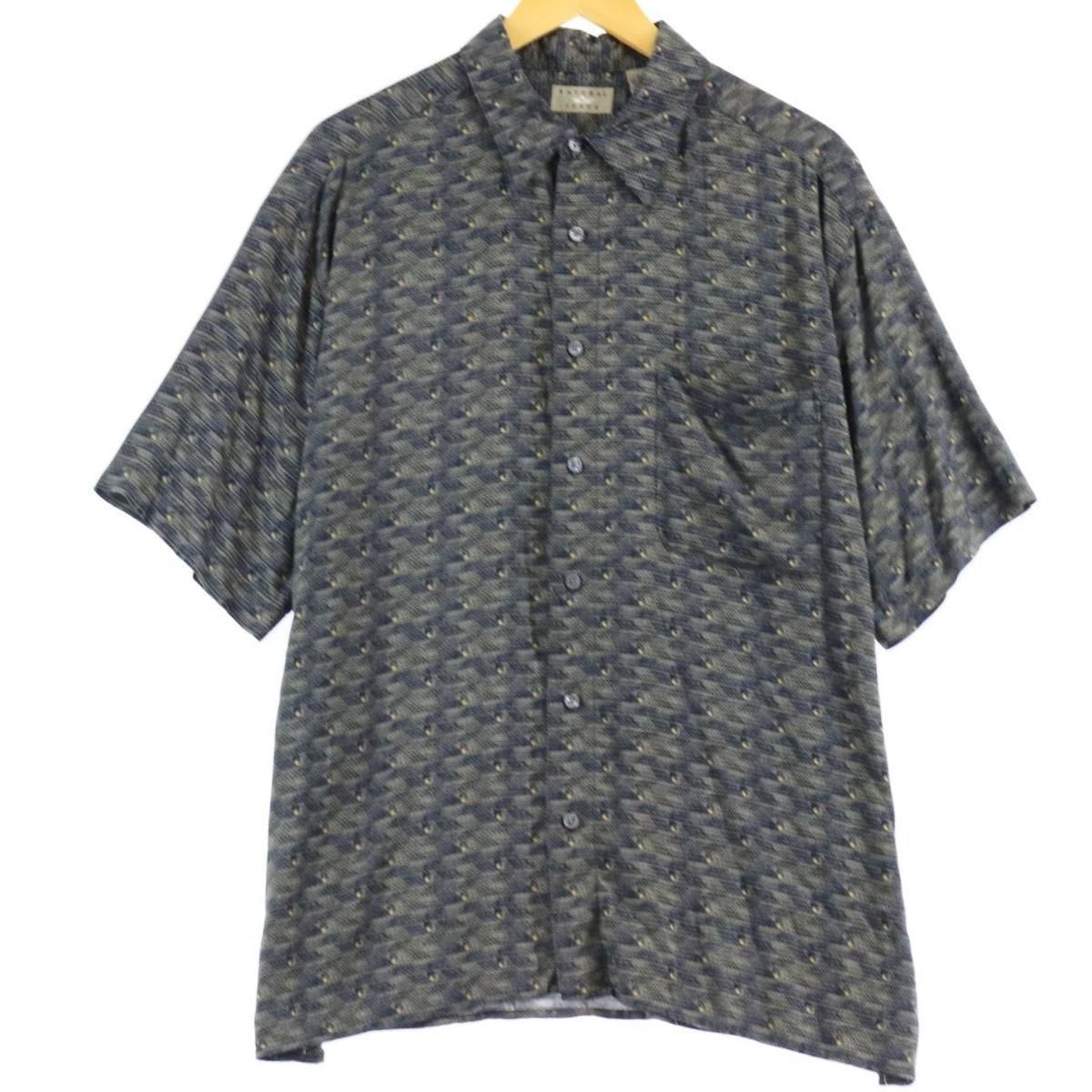 古着 NATURAL ISSUE 総柄 半袖 ビスコースレーヨンシャツ メンズXL/eaa251376