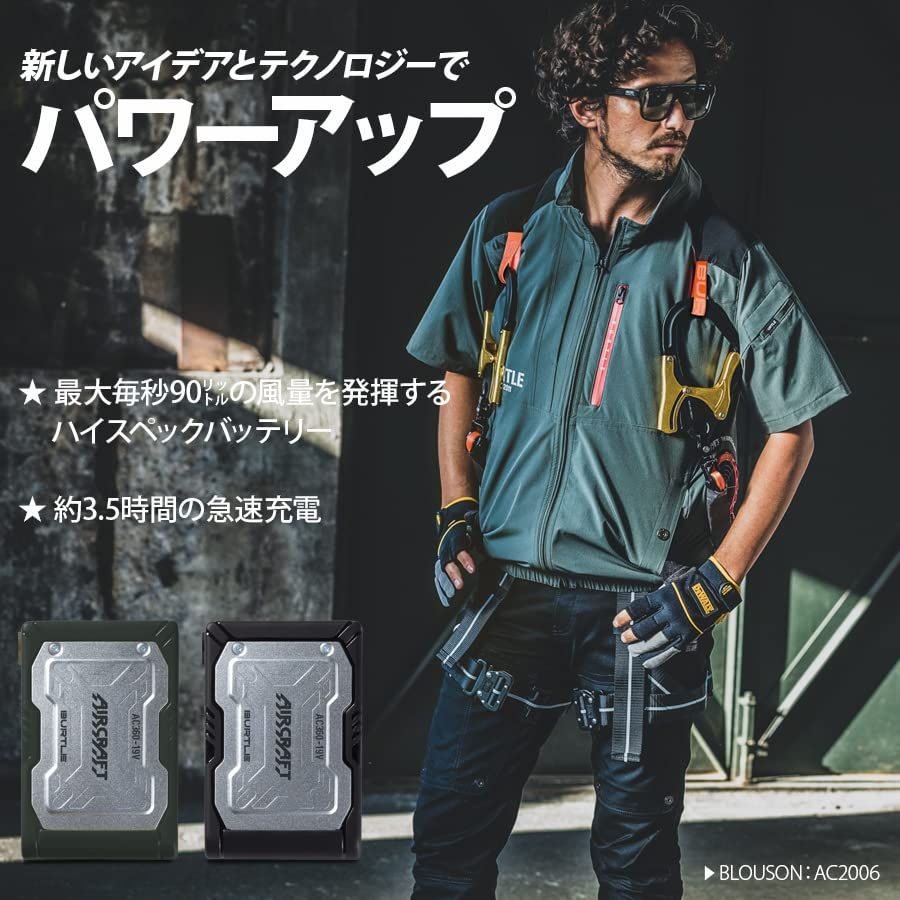 BURTLE空調服 バートル19V バッテリー、ファンセット BURTLE バートル