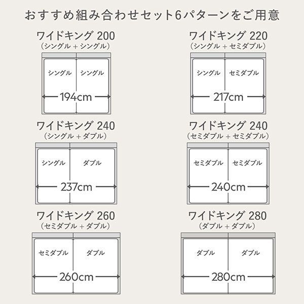 ベッド ワイドキング 220 S＋SD 2層ポケットコイルマットレス付 ブラック 連結 宮付 宮棚付 棚付 コンセント付 高さ調整 ベッド下収納可 通気性 頑丈 すのこベッド 連結ベッド ベッドフレーム ローベッド フロアベッド すのこ ベット 寝具 ベッドルーム