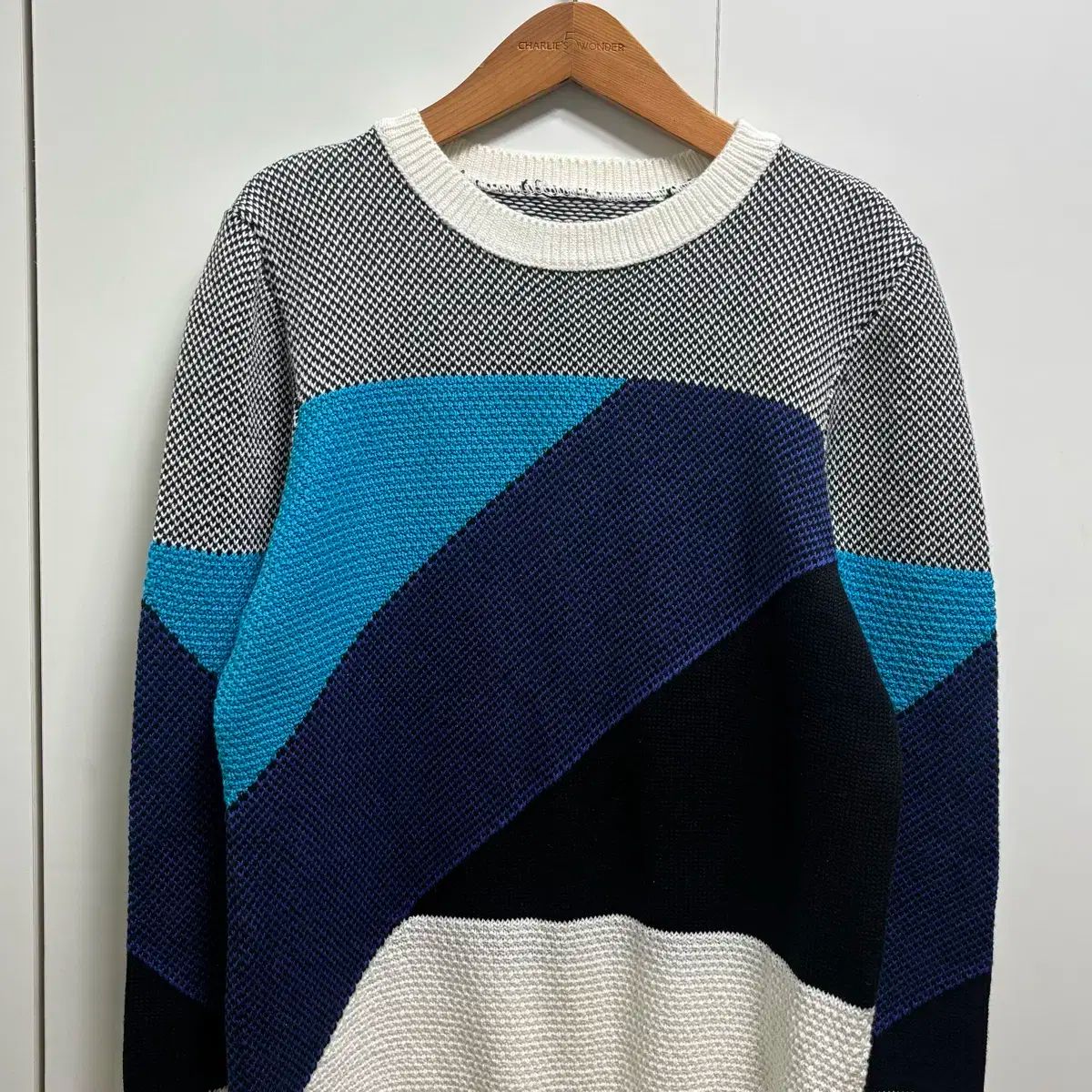 TOPMAN トップマン ラウンドネック バイカラー ニット セーター