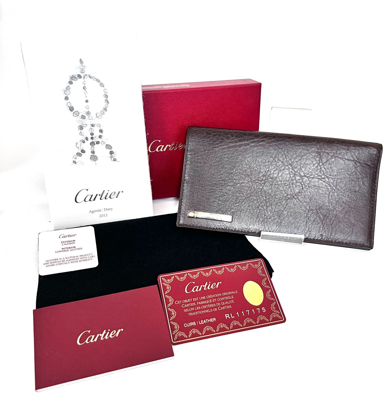 SD2833 ♥ Cartier カルティエ サントス レザー 札入れ 手帳カバー ブラウン