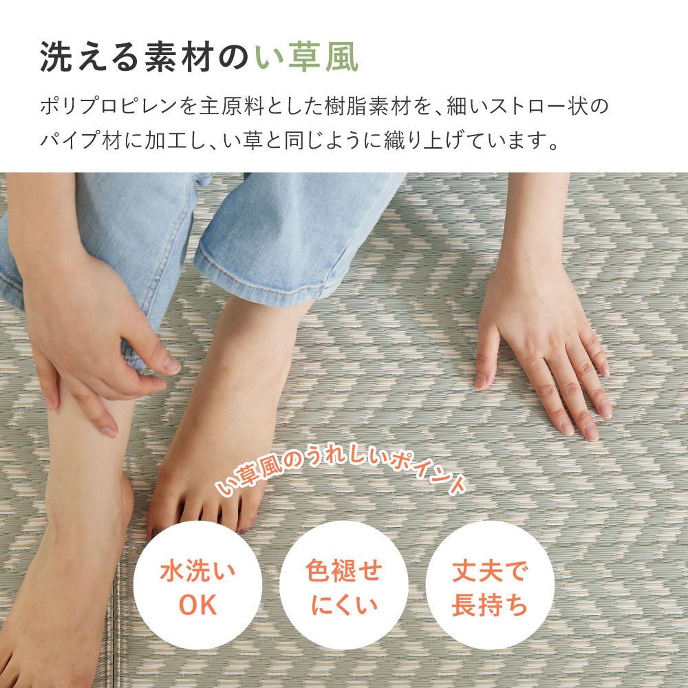 洗えるい草風カーペット