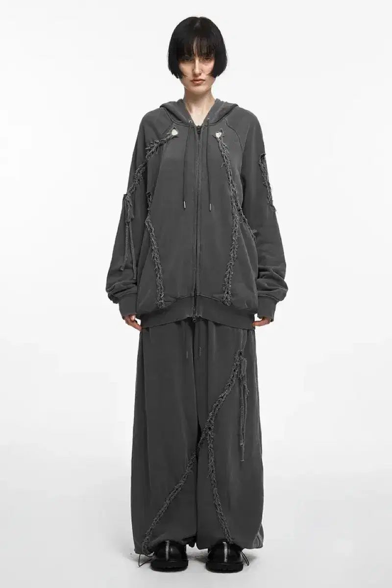 Nache BRAID HOODIE ZIP UP チャコール NACHE ナチェ フードジップアップパンツセットアップ