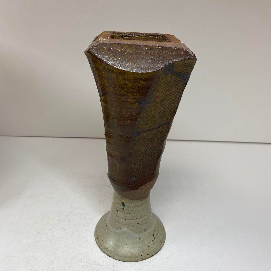 益子焼 斬新な出来栄えの花瓶 共箱 高さ約27.8㎝ 東さ5-0624 NEXPOTALLINN_EU