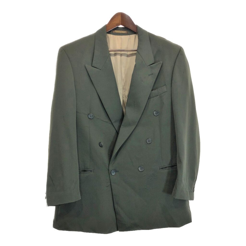 80年代 カナダ製 THOMAS CHURCHILL ウール テーラードジャケット グリーン (メンズ M相当) 中古 古着 R9537