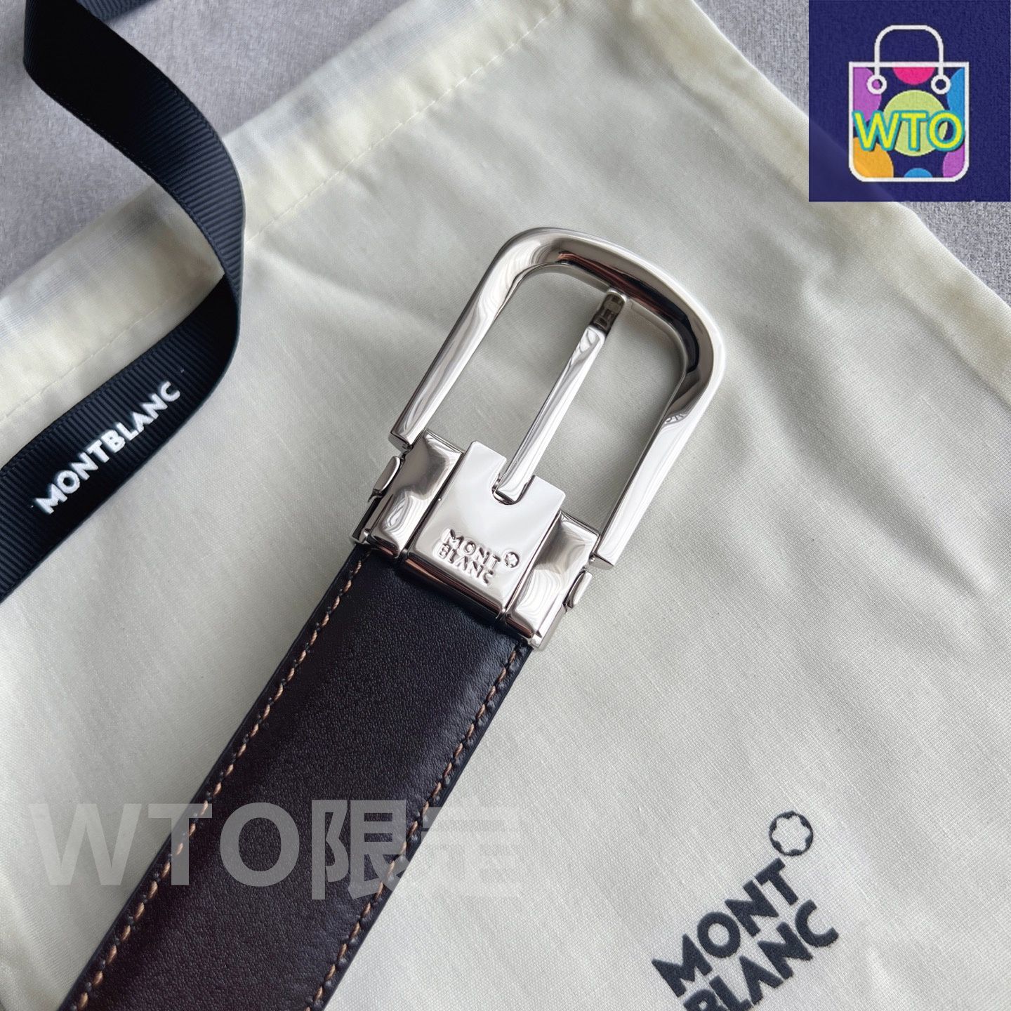 今日特価】Montblanc レクタンギュラーブラックベルト - メルカリ