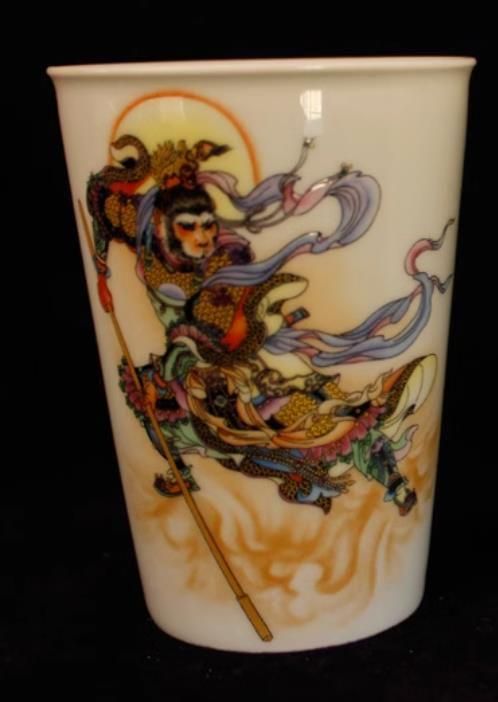中国美術 景徳鎮 可楽杯 飲水茶杯 孫悟空主人杯