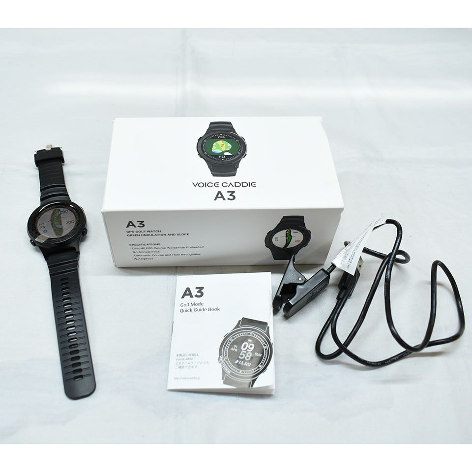 美品】ボイスキャディ｜GPSナビ｜Voice Caddie A3｜ブラック｜距離測定 