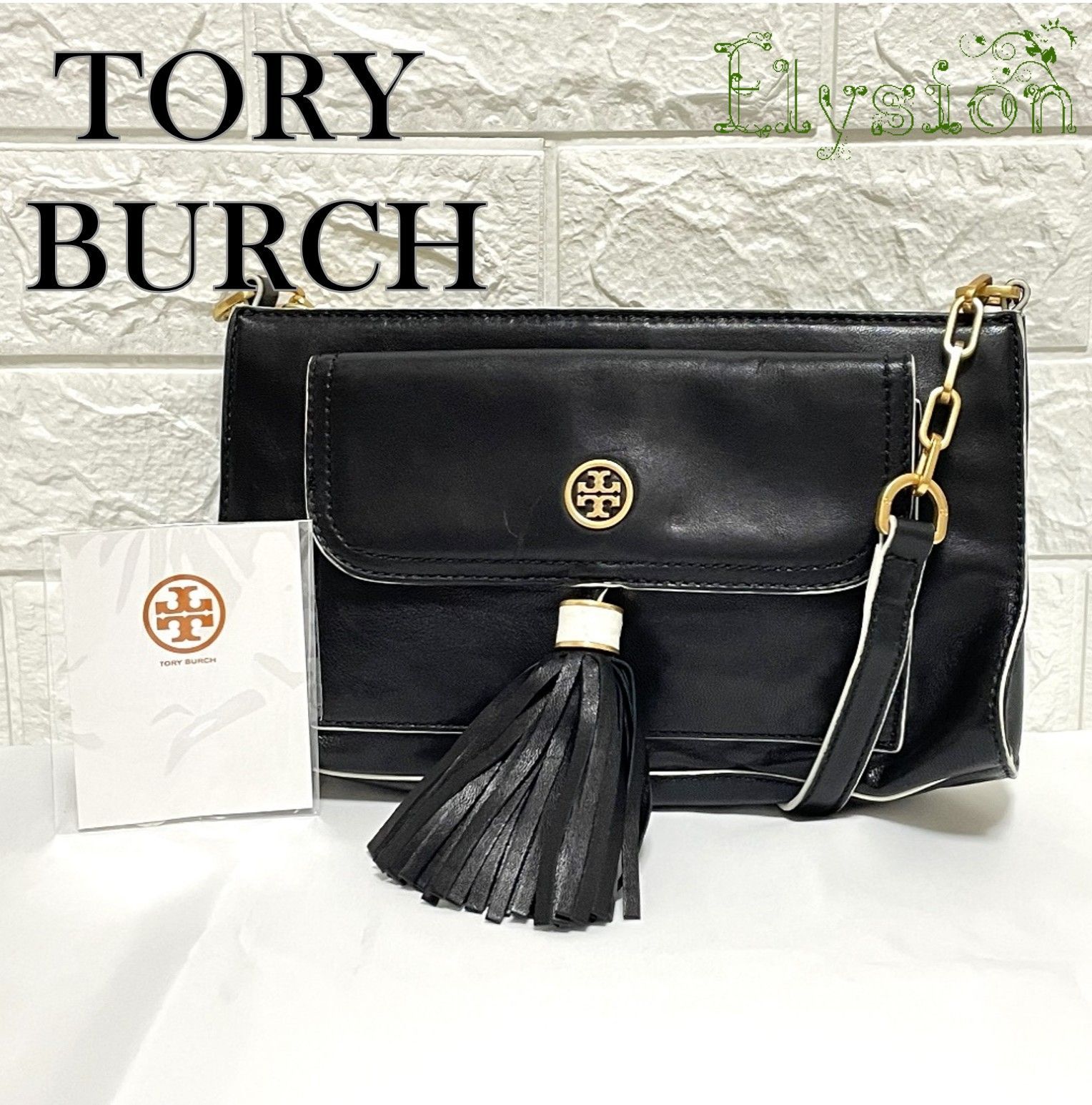 ☆TORY BURCH☆トリーバーチ ミニショルダーバッグ ブラック/ゴールド ゴールドチェーンバッグ - メルカリ