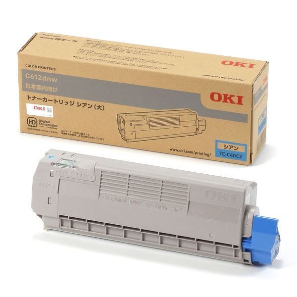 （まとめ）  OKI TC-C4DC2 トナーカートリッジ シアン 大 