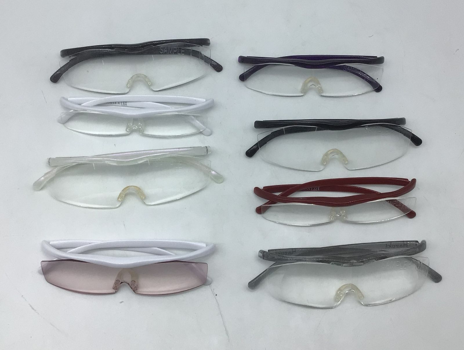 展示品 サンプル ハズキルーペ ブラック ラージ カラーレンズ 1.6倍 ブルーライト55％カット  8135 8本セットSAMPLE Hazuki ハズキルーペ 日本製 見本品 展示品