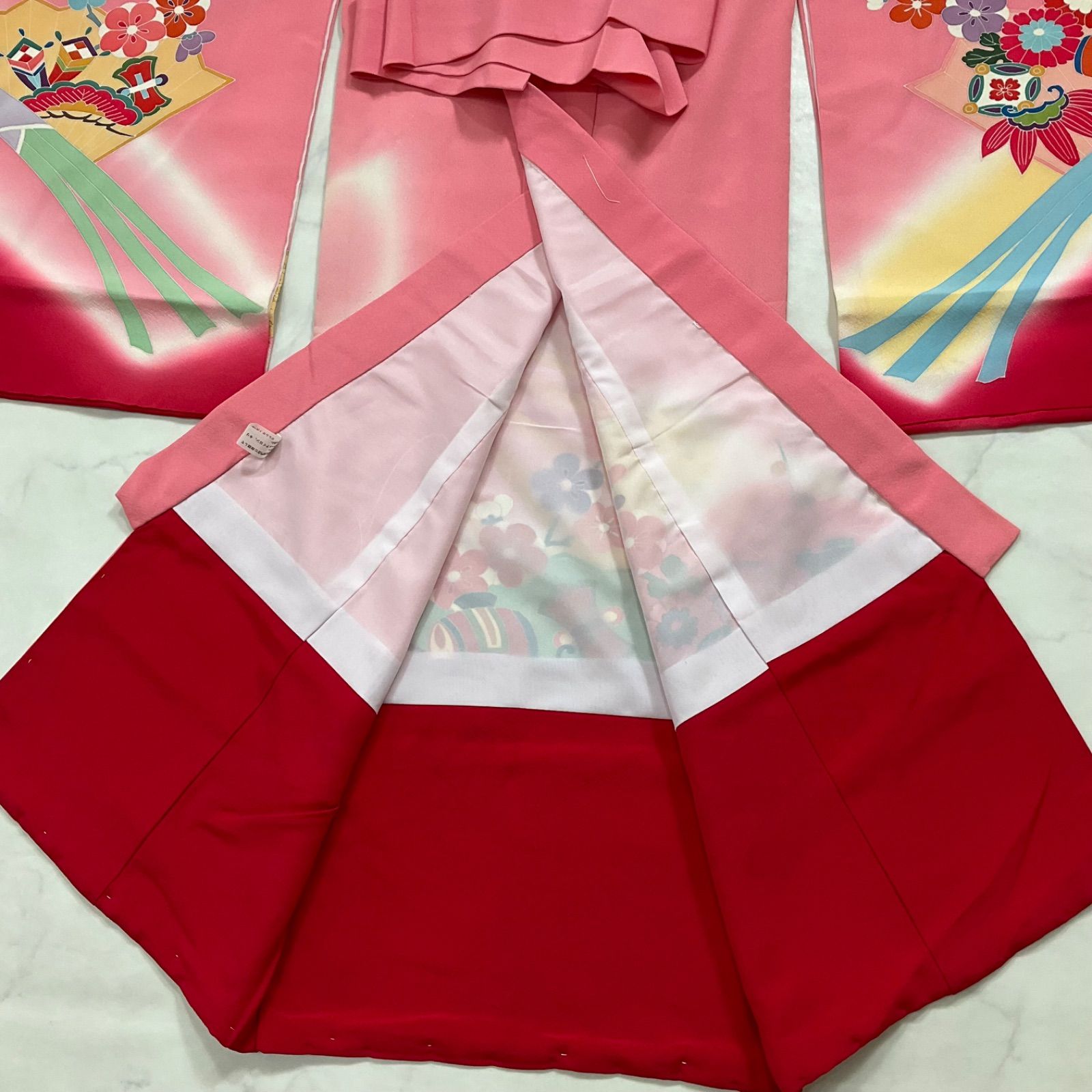 ◇kimono+one◇産着◇お宮参り◇子供着物◇仕付け糸付き◇正絹◇七五三