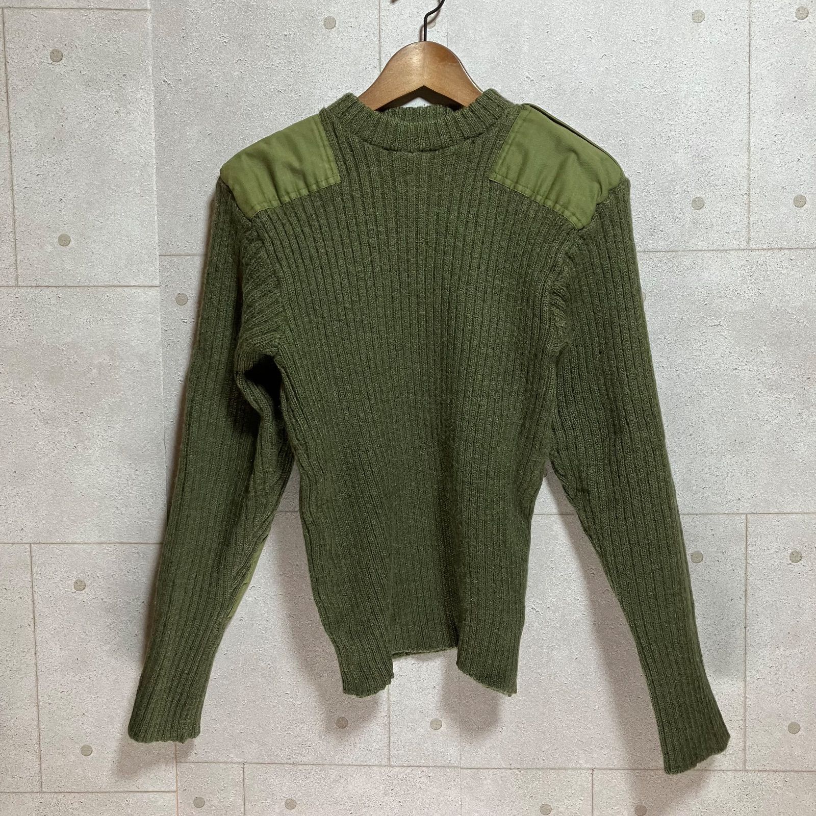 イギリス軍 JERSEY MAN'S HEAVY OLIVE DRAB コマンドセーター ラウンドネック M サイズ カーキ メンズ ニット