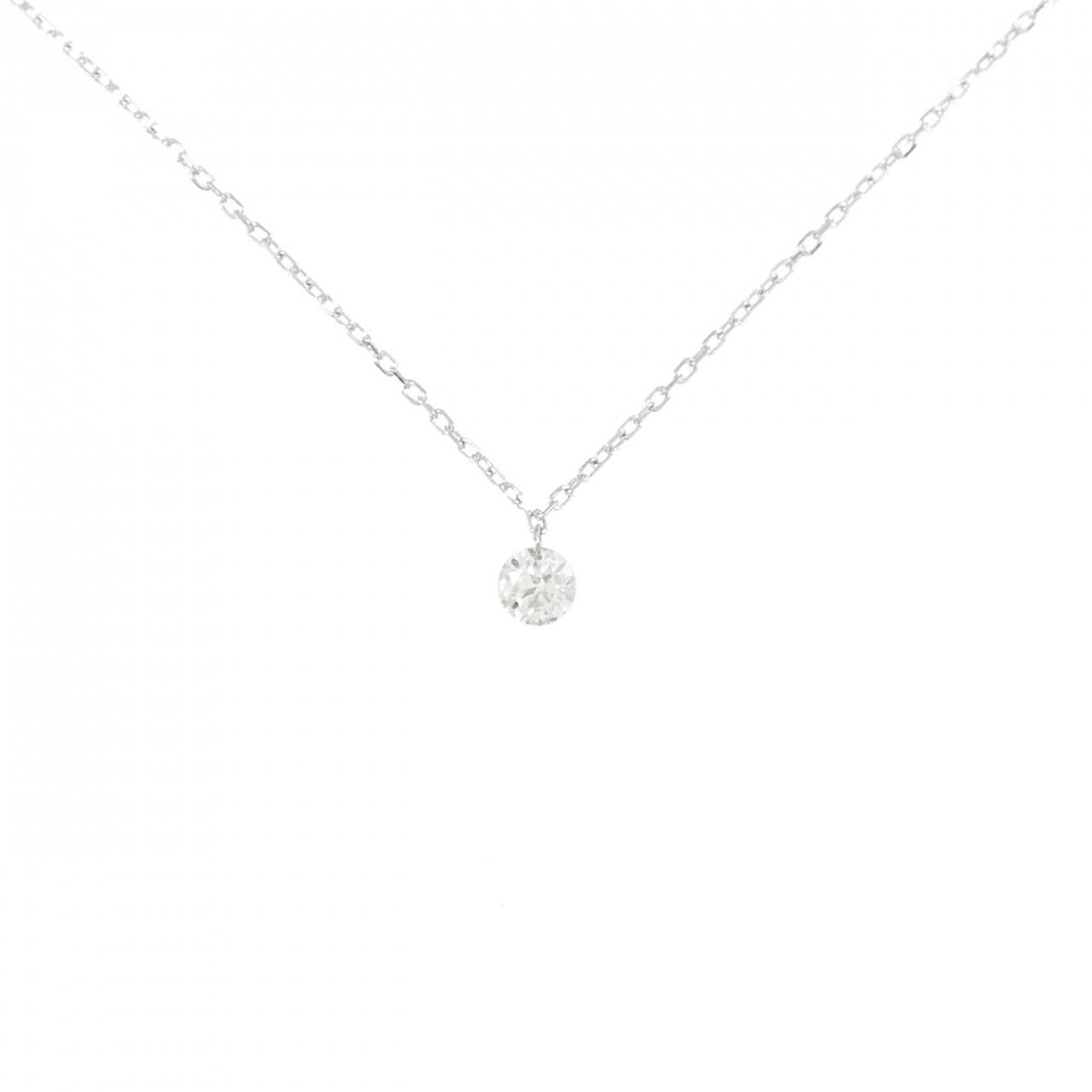 K18WG ソリティア ダイヤモンド ネックレス 0.15CT