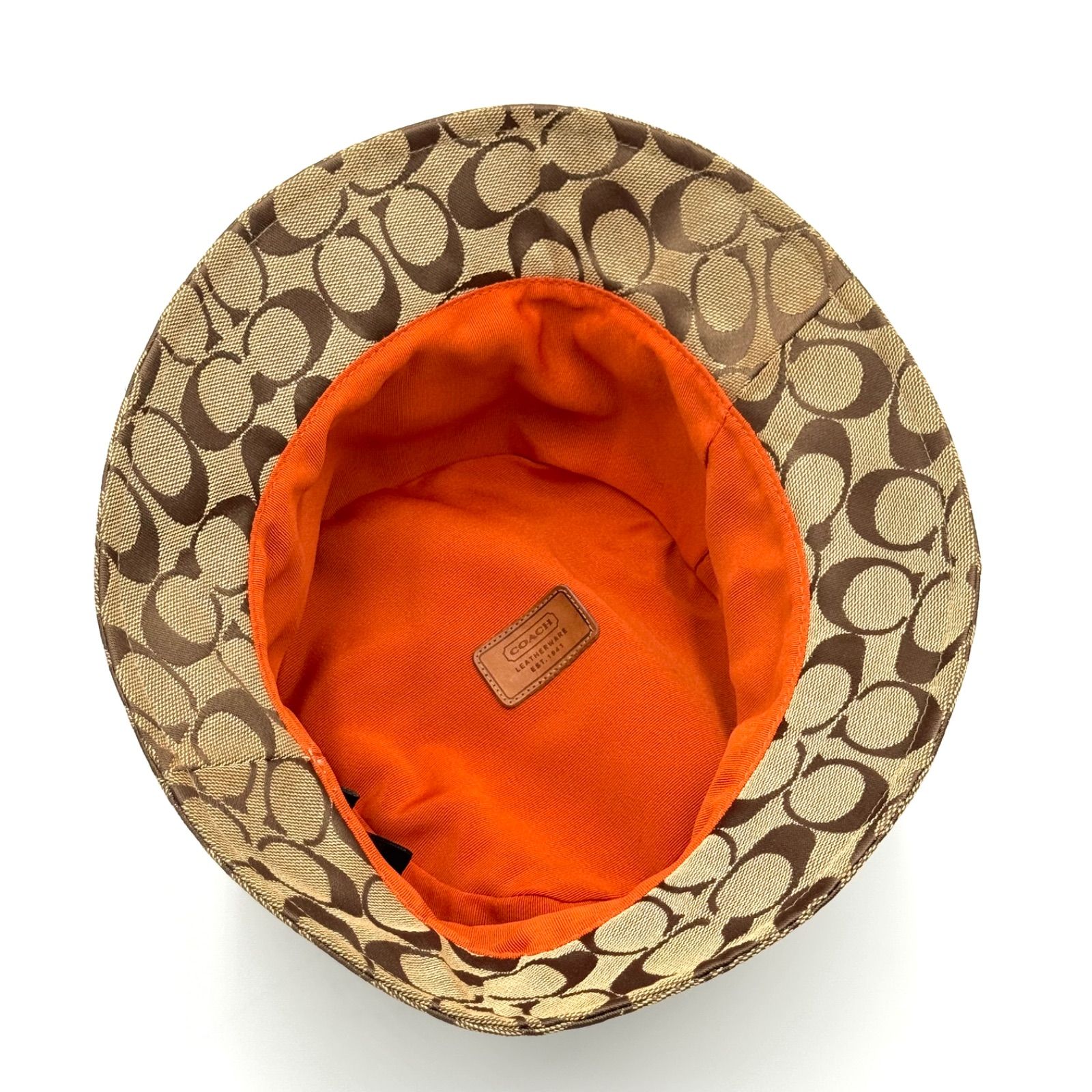 ✨美品✨COACHバケットハット🧢シグネチャー柄M/Lベージュ