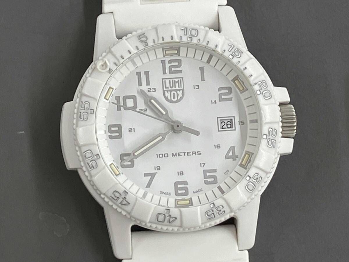 ジャンク ルミノックス 腕時計 LUMINOX LEATHERBACK SEA TURTLE 0300 SERIES Ref.0307.WO ミリタリーウォッチ ダイバーズウォッチ 時刻ズレ