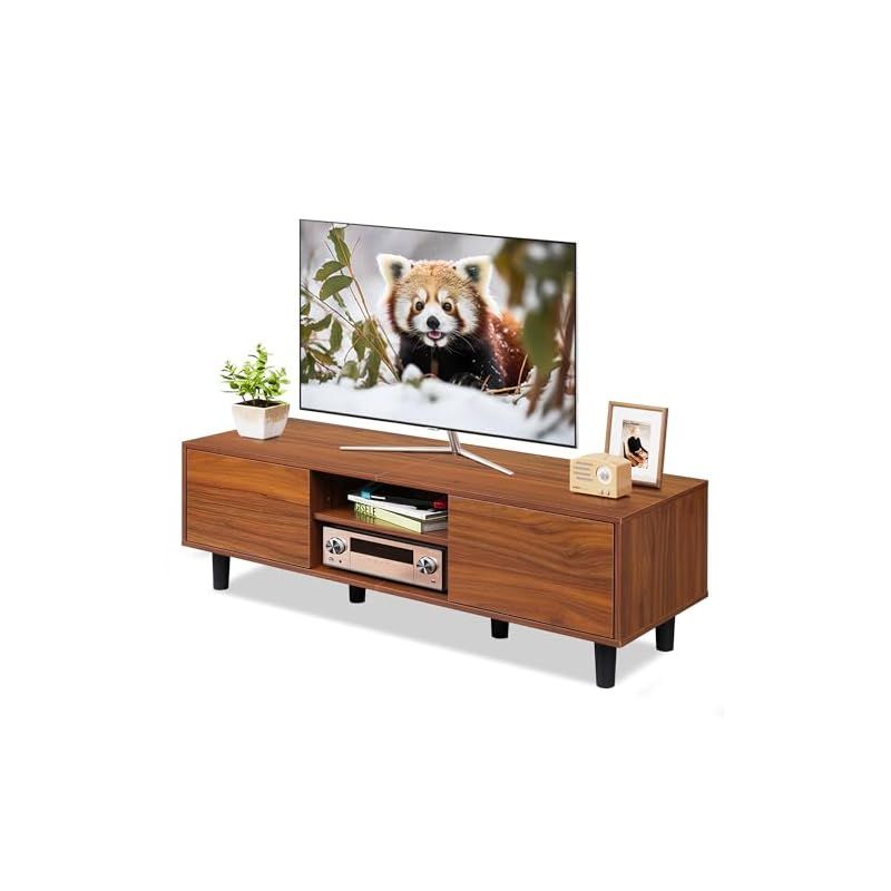 WLIVE テレビ台 扉付き テレビボード ローボード 幅120cm tv台 ロータイプ tv台 収納 大容量 tvボード 32型対応 45型対応 avボード 木製 おしゃれ リビング 寝室 ADSG620 ブラウン 1