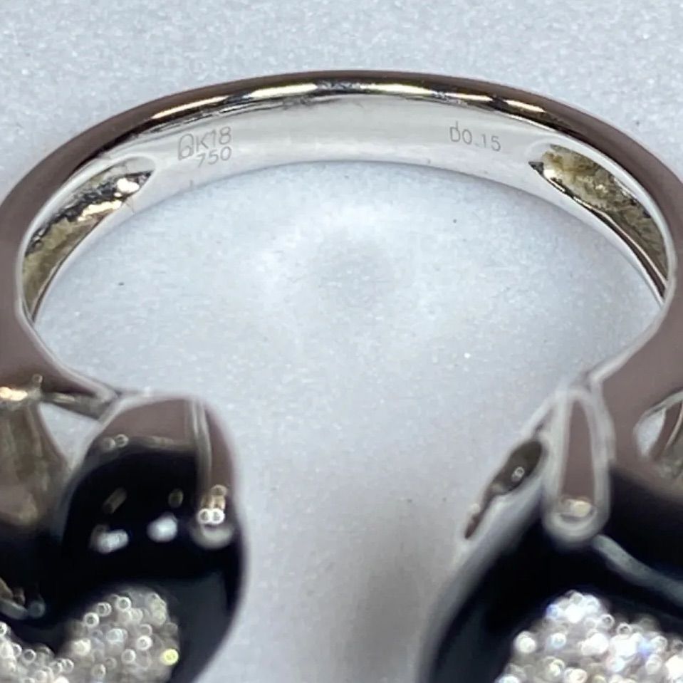 希少】18KWG ダブルハート ダイヤモンド リング 0.15ct - メルカリ