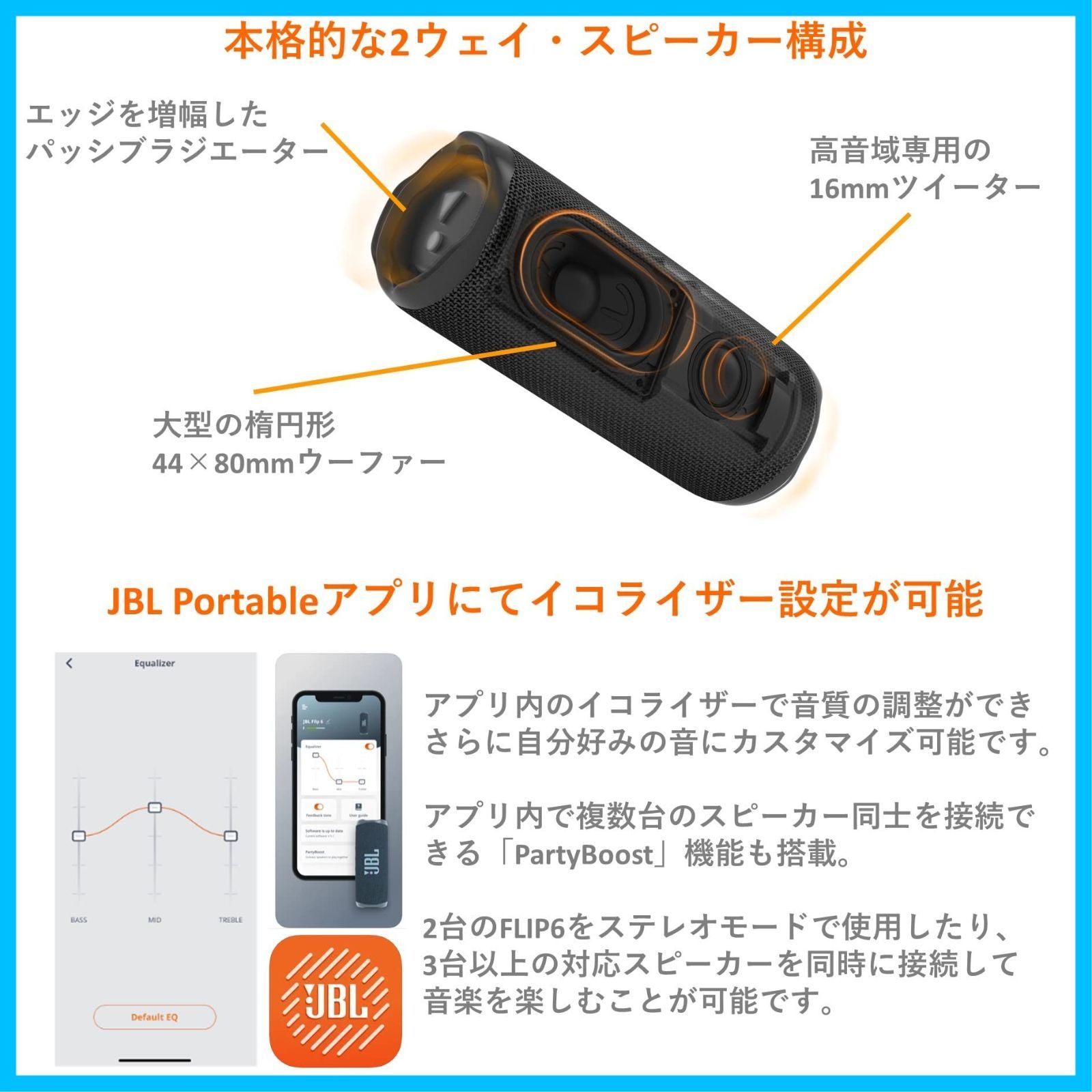 Bluetoothスピーカー C充電|IP67防塵防水|パッシブラジエーター搭載|ポータブル