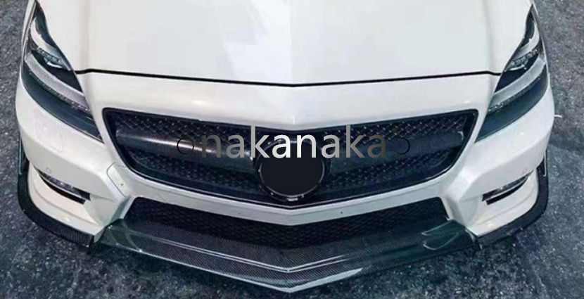 メルセデス ベンツ CLS W218 2015-2018 Rタイプ カーボンファイバー 三段式 フロントリップ スポイラー バンパーエアロ