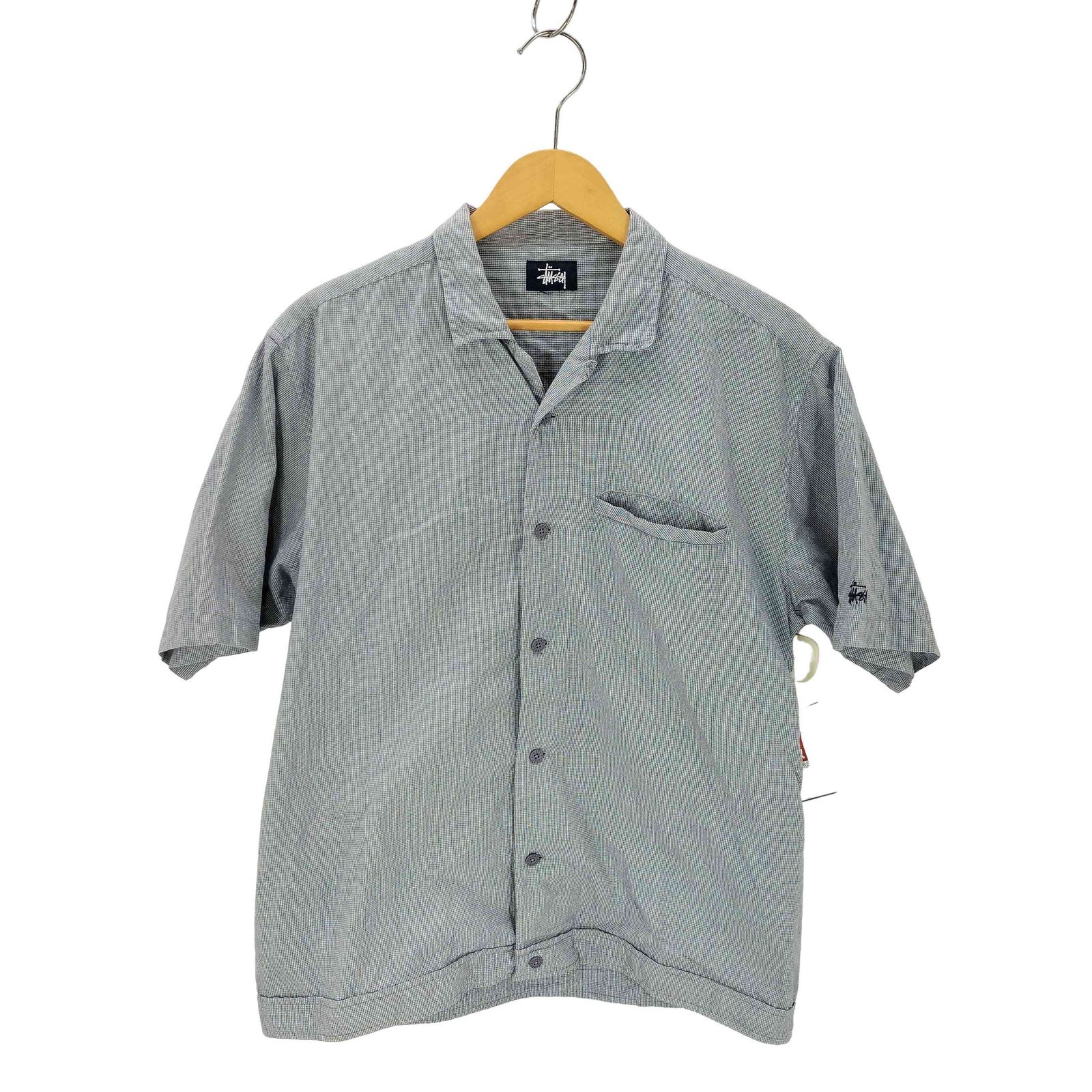 Stussy/90's紺タグ/開襟シャツ old stussy 紺タグ 90s チェックシャツ