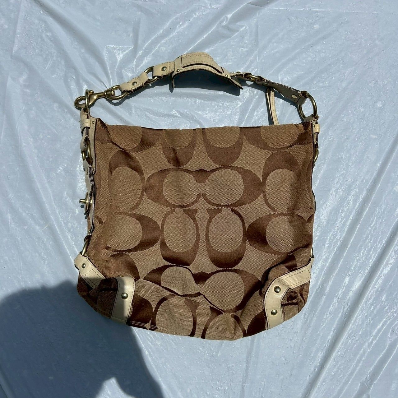 COACH コーチ ショルダーバッグ ベージュ ブラウン シグネチャー 10620 