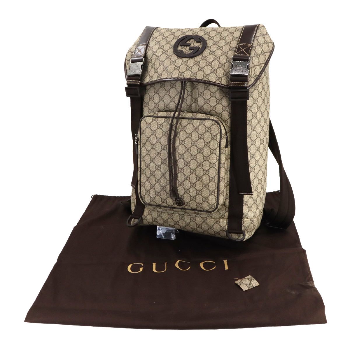 新品同様 グッチ GUCCI インターロッキングG バックパック リュック