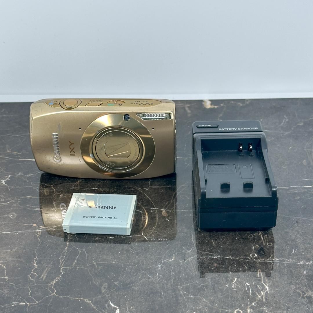 Canon IXY 31S ゴールド キャノン イクシ コンパクトデジカメ デジタルカメラ コンデジ カメラ 動作品 広角28mm 光学ズーム 感あるデザイン おしゃれカラー レトロデジカメ 人気モデル