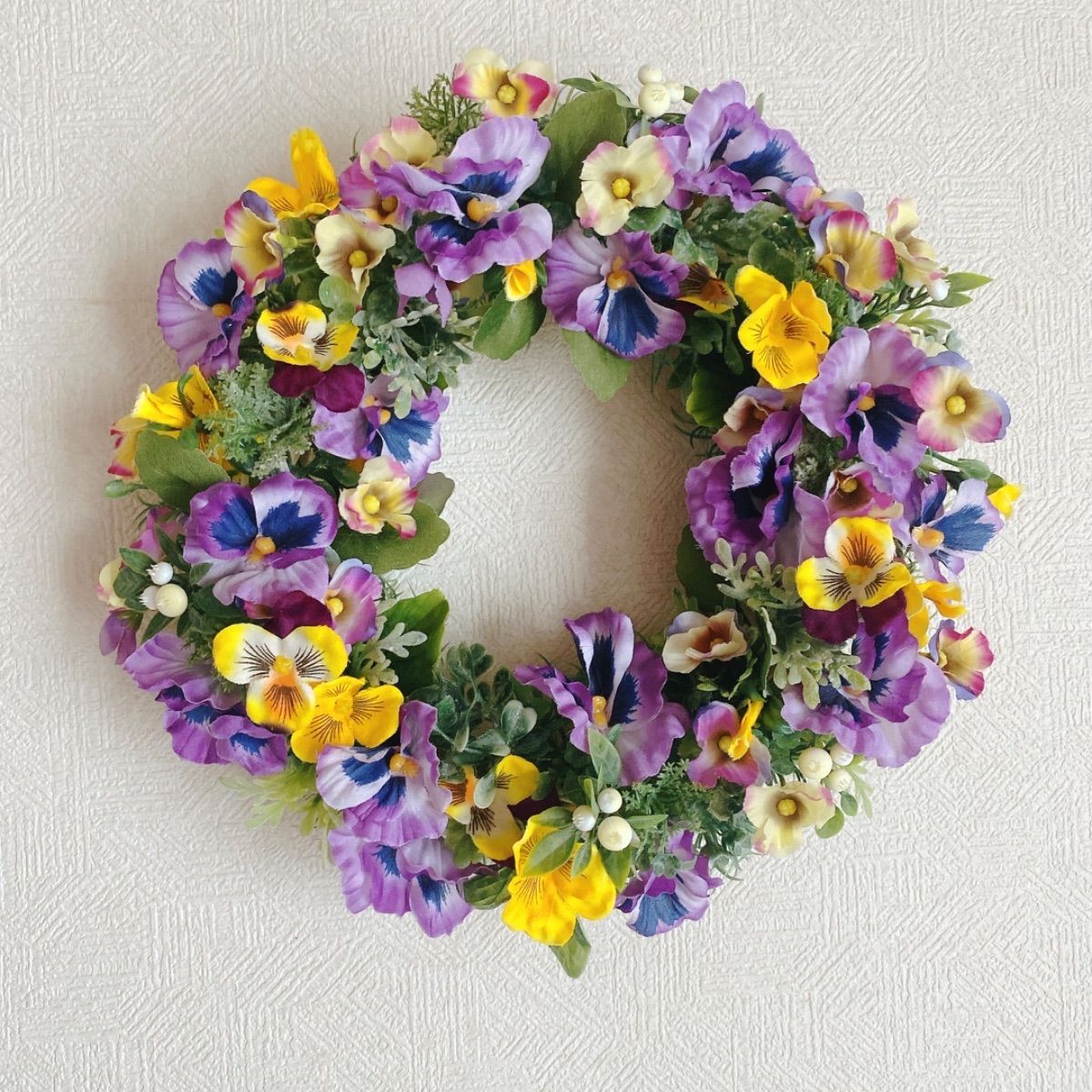 三日月リース　小花いっぱい 三日月リース小花いっぱい