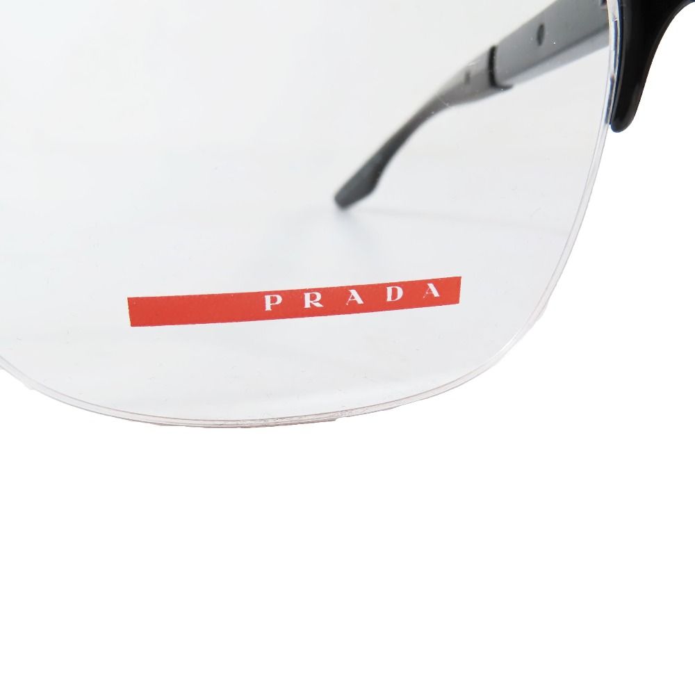 未使用 PRADA プラダ リネア ロッサ VPS55O DG0-1O1 眼鏡 アイウェア スクエア型 デモレンズ ゴム 黒 ブラック メンズ レディース 古着 中古 USED 未使用 PRADA プラダ リネア ロッサ メガネ アイウェア ハーフリム