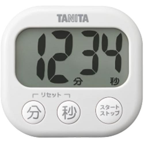 タニタ tanita キッチン 勉強 学習 タイマー 大画面 大音量 100分 マグネット スタンド付き でか見えタイマー グレー TD384H