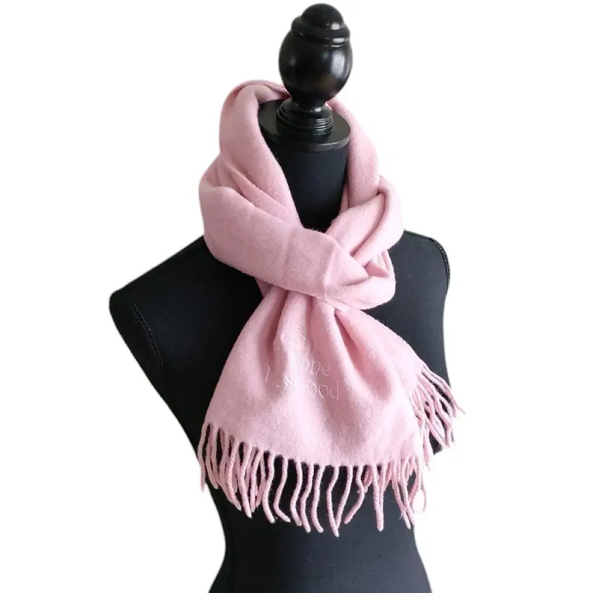 ヴィヴィアン ウエストウッド いちごミルク COLOR ウール ピンク フリンジ マフラー NICORILABO_COM