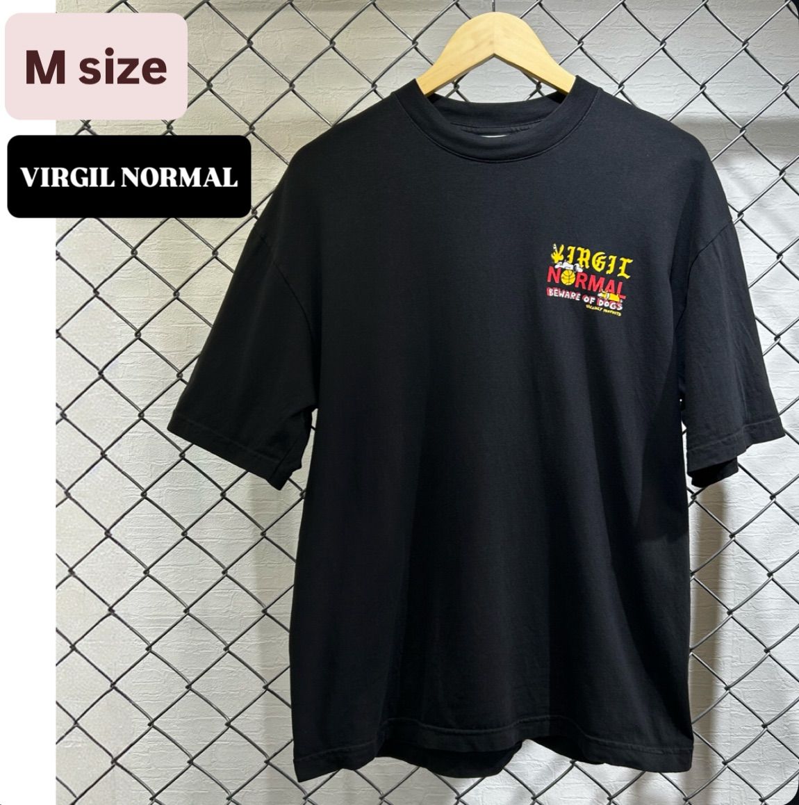 VIRGIL NORMAL BEWARE OF DOGS ADULT entertainment Los Angeles セレクトショップ バックプリント Tシャツ ヴァージルノーマル ストリート スケーター ファッション メンズ ブラック M