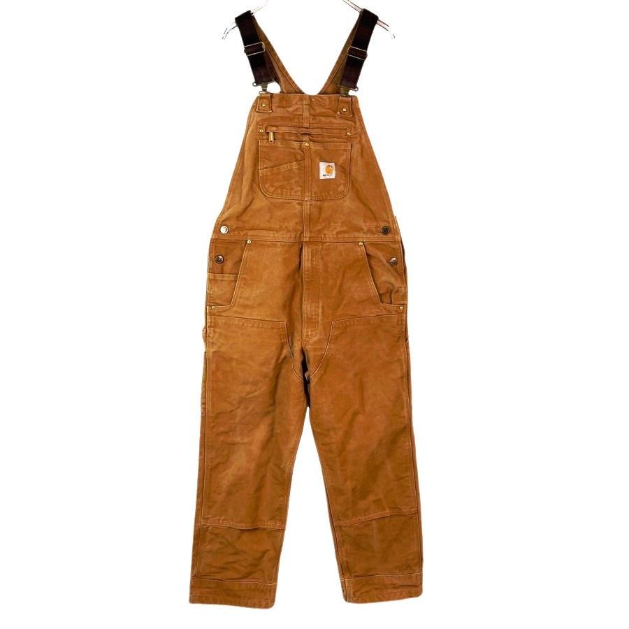 カーハート/オーバーオール/サロペット】ゆるだぼ/ダック地/ブラウン古着