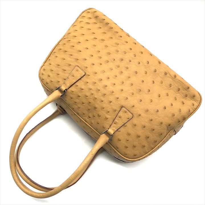 PRADA オーストリッチ ボストンバッグ 三角ロゴ PRADA オーストリッチ ボストンバッグ 三角ロゴ あのアイコニックな