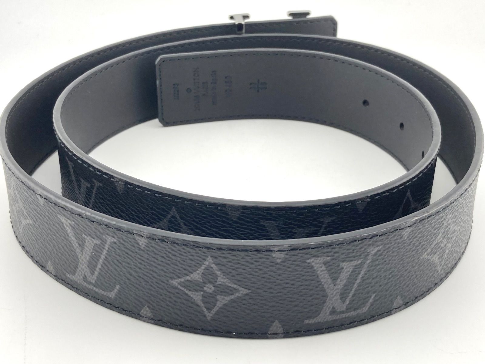 ルイ・ヴィトン エクリプス LVロゴ サンチュール ベルト LOUIS VUITTON ルイヴィトン エクリプス サンチュール LVイニシャル 90