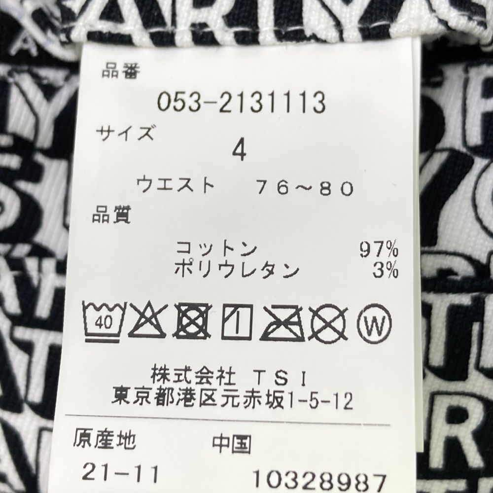 サイズ：4 PEARLY GATES パーリーゲイツ ストレッチロングパンツ ロゴ