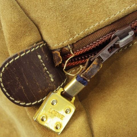 ロエベ LOEWE ヴィンテージ ボストンバッグ スエード レザー 革