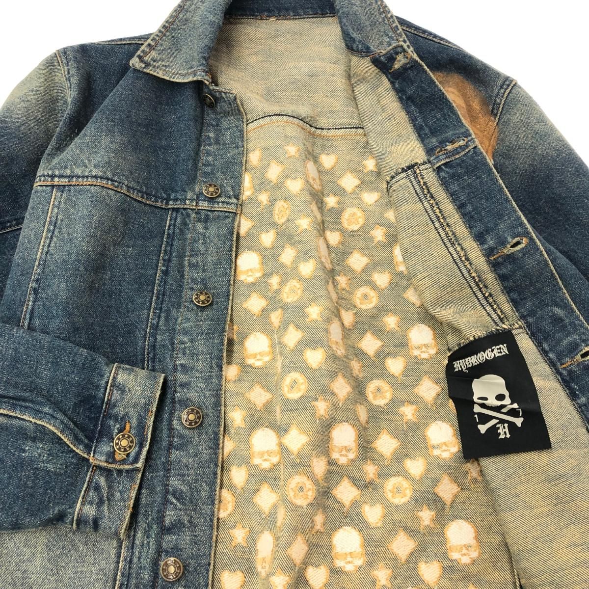 HYDROGEN ハイドロゲン デニムジャケット サイズ:M スカル/バック刺繍