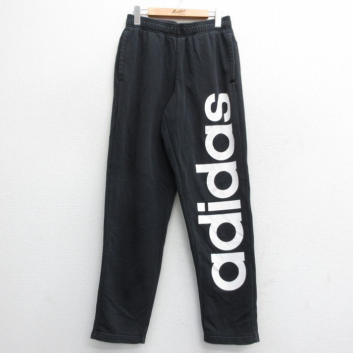 W34/古着 アディダス adidas スウェット パンツ メンズ ビッグロゴ 黒 ブラック 24sep18 中古 ボトムス ロング