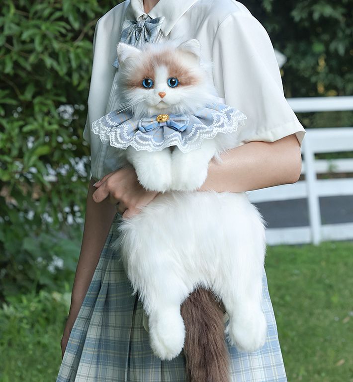 リュック バックパック 猫 ぬいぐるみ ラグドール猫 リアルな