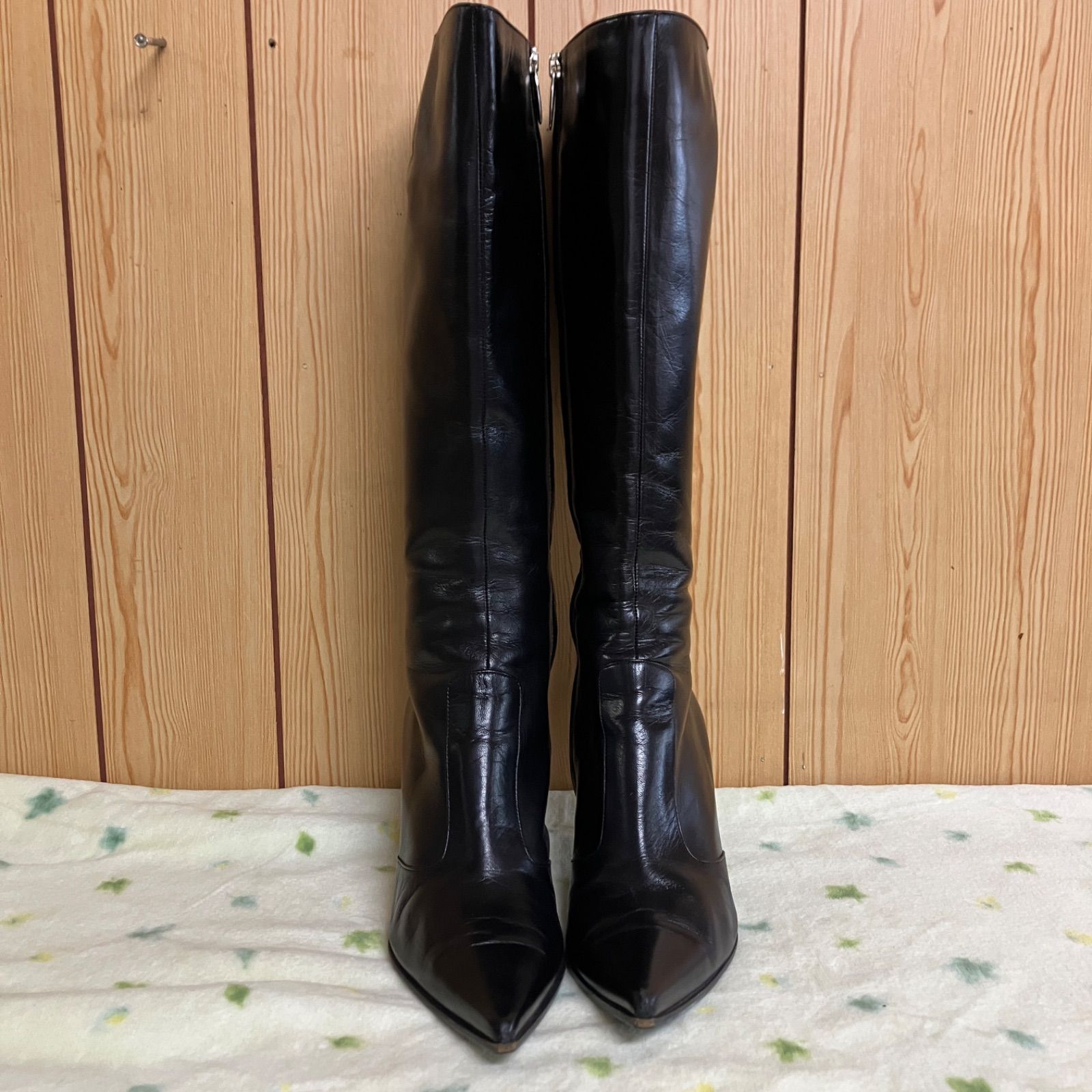 SERGIO ROSSI セルジオロッシ ロングブーツ レザー サイドファスナー SERGIO ROSSI セルジオロッシ ロングブーツ レザー サイドファスナー