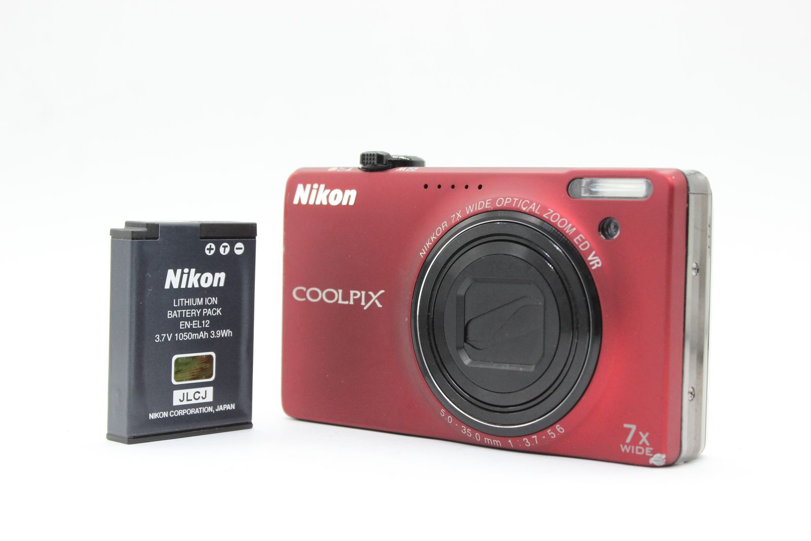 返品保証】 ニコン Nikon Coolpix S6000 レッド Nikkor 7x Wide 