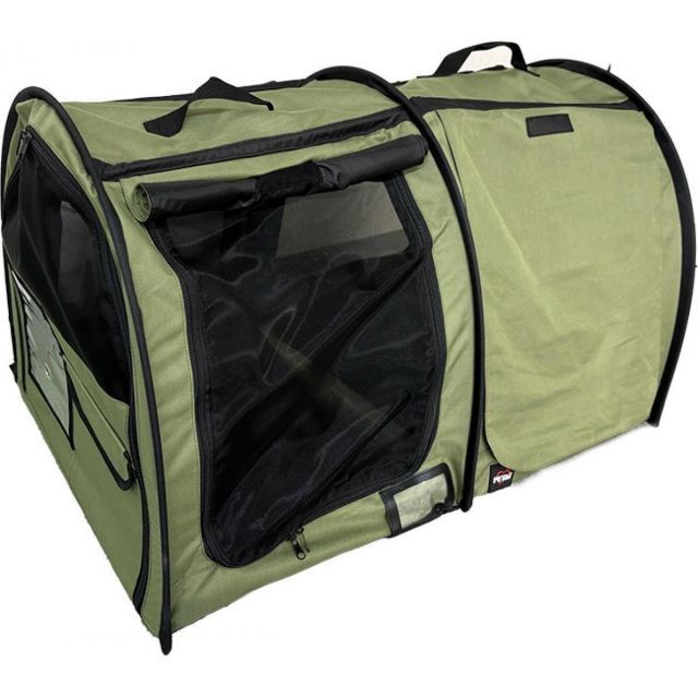 ペットアイ ポータブルケージ W ミニ カーキ 超小型犬 小型犬 猫 折りたたみ 持ち運び 防災 避難 ペット ケージ 仕切り