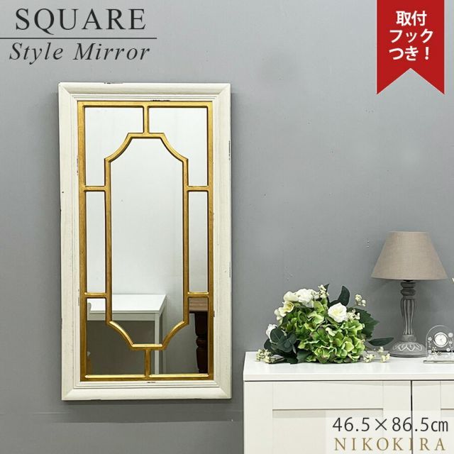 ヴィンテージ 大きな 存在感 窓枠 インテリア ミラー 鏡 シャビー